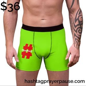 #PrayerPause Electric Lime Men's Boxer Briefs